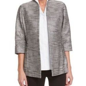 Misook Plus Size Silver Linings Metallic Jacket